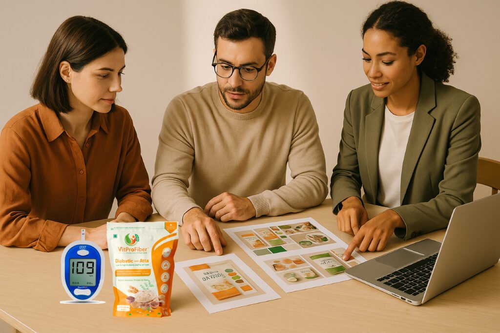 VitProFiber creative team planning product packaging