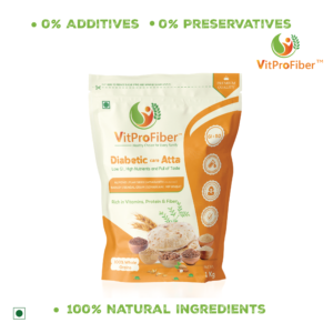 Care Atta Front Packaging with Low GI for Sugar Control